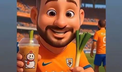 AI视频瓦科手拿大葱和奶茶告白泰山，瓦科本人被逗笑了：